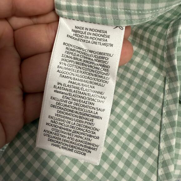 Polo Ralph Lauren Classic Fit Gingham Stretch Poplin Shirt, Green/White, M - Picture 3 of 5